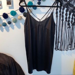 Faux leather dress